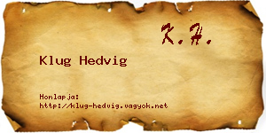 Klug Hedvig névjegykártya